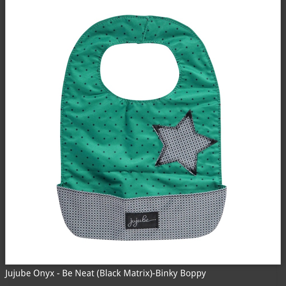 Ju-Ju-Be Green and Black Bibs for Stylish Mealtime